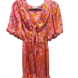 Delfi silk floral mini dress- S